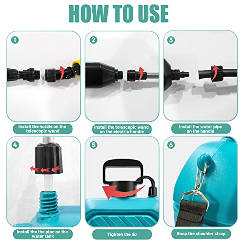 1.35 Gallon Battery Powered Sprayer, Electric Pump Sprayer With 3 Mist Nozzles And Telescopic Wand, Portable Water Sprayer In Lawn And Garden With Usb Rechargeable Handle For Gardening, Cleaning #TOP5