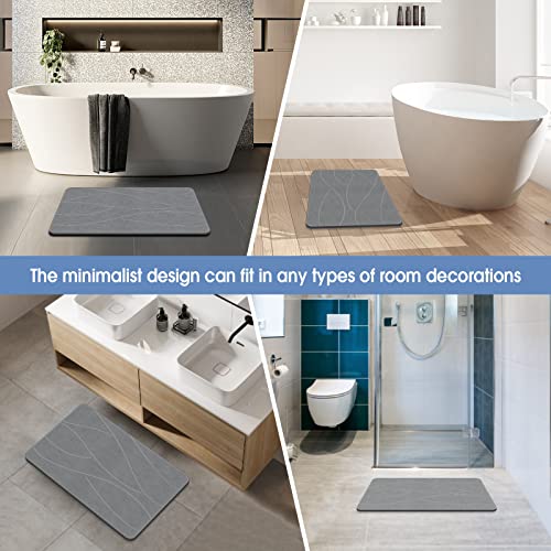 VEELOIM Stone Bath Mat, Diatomaceous Earth Shower Mat for Bathroom Grey by VEELOIM - Used condition - Image 5