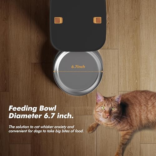 Automatic Dog Feeder - 8L/34 Cups Large Capacity Automatic Cat Food Dispenser with LCD Screen, Large Food Tray, Battery Operated, Timed Cat Feeder, Up to 50 Portions 6 Meals Per Day, Keeps Fresh - Image 7