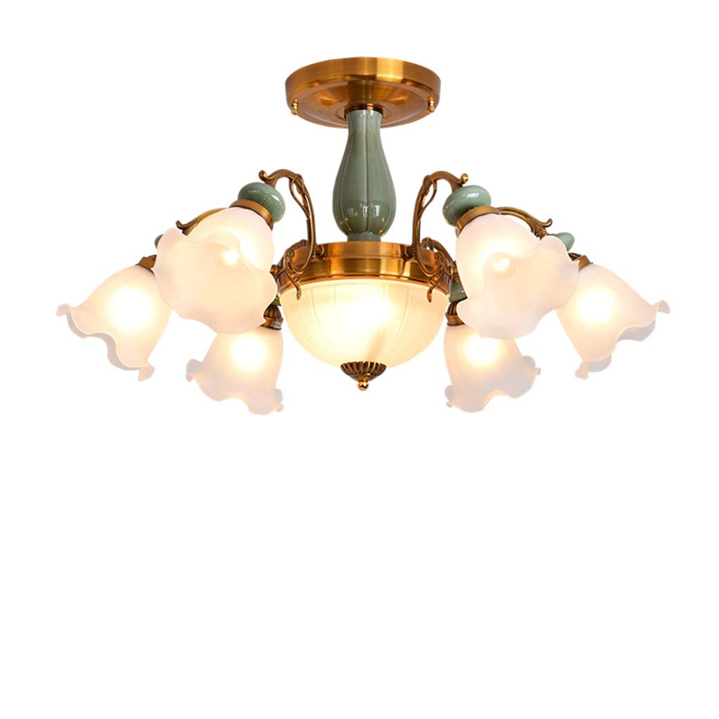 HynJGih American Living Room Lamp Simple Modern Atmosphere Home Ceiling Lamp Rustic Creative Personality European Restaurant Bedroom Lamps(A,79CM)