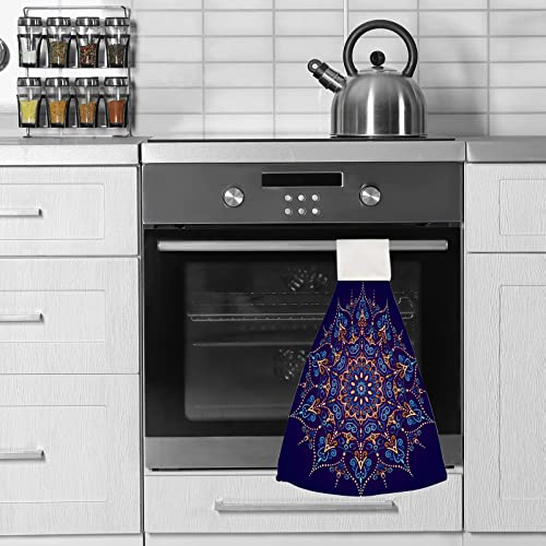 Baegutly Hanging Hand Towel Mandala Floral Flower Spot Polka Dots Purple Vintage Striped Kitchen Tie Towel Fingertip Towel Washcloth Tea Towel #TOP4