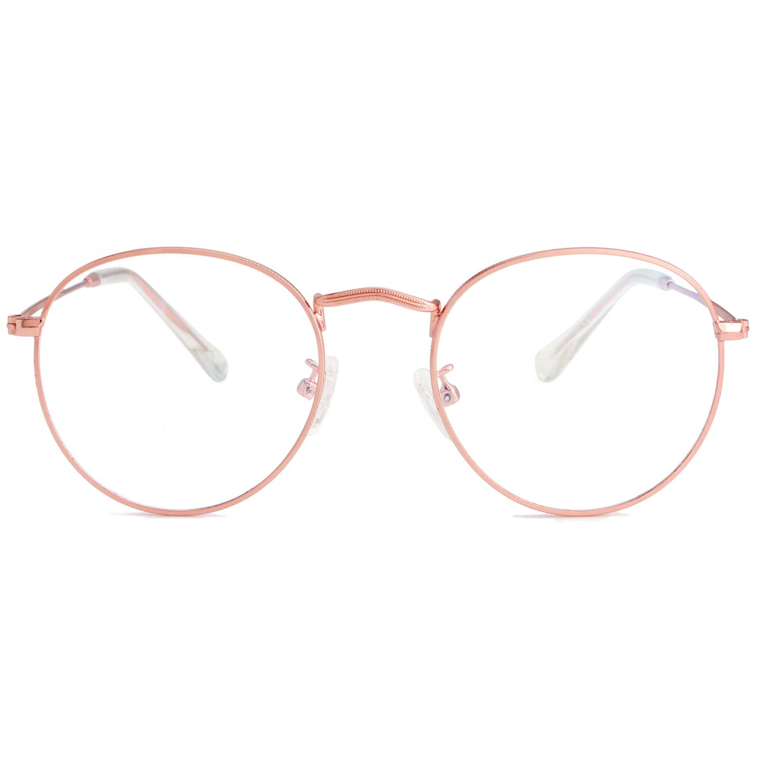 KursanBlue Light Blocking Glasses for Women Men Retro Round Clear Lens Eyeglasses