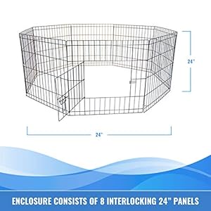 Iconic-Pet-Portable-Foldable-Metal-Wire-Dog-Exercise-Playpen-Eight-Panel-Pen-64-Width-24-Height - Cucciolini Doodles   Iconic-Pet-Portable-Foldable-Metal-Wire-Dog-Exercise-Playpen-Eight-Panel-Pen-64-Width-24-Height