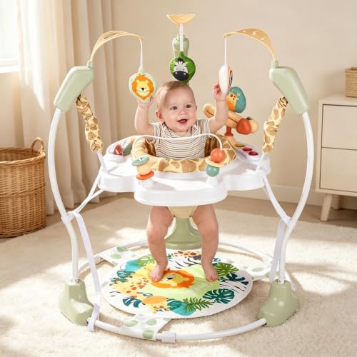 3-in-1 Baby Bouncer and Jumper, Baby Activity Center with Music&amp;Light,6+M
