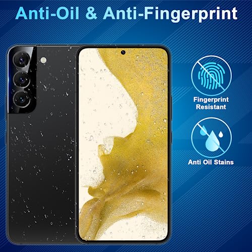Image of [2+2 Pack] Privacy Screen Protector Compatible with Galaxy S22 5G - 2 Tempered Glass with 2 Camera Lens Protectors - HD Clear - Bubble-Free - Anti-Spy - Scratch Resistant