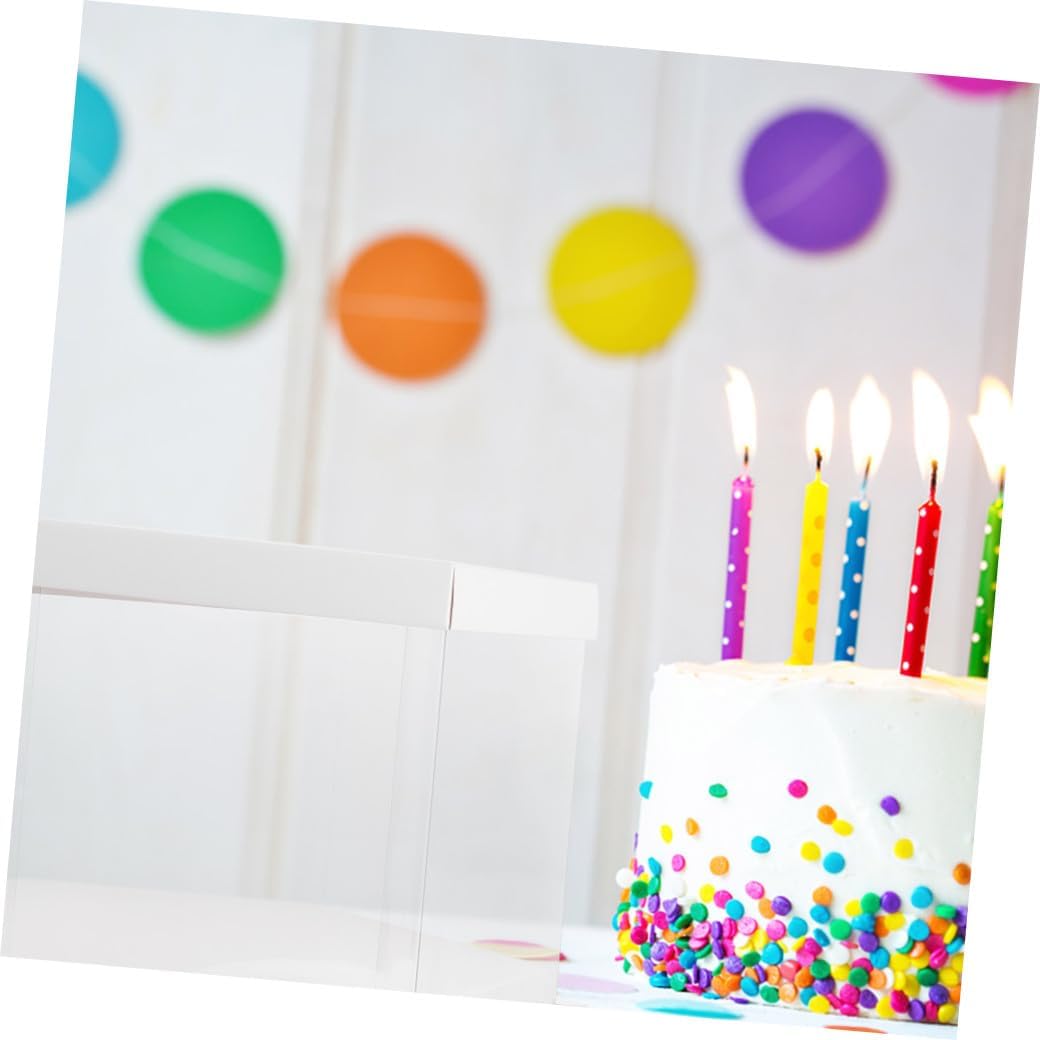Hexagonal Cake Box 10-inch White Single Layer Baking Packaging Container with Lace Lid for Birthday Party Cake Carrier