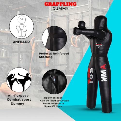 PGS - Heavy-Duty Grappling Dummy for Martial Arts Training — Jiu Jitsu/BJJ/MMA Wrestling Practice Dummy — UNFILLED Custom-Weight Design (4FT - 47\") - Thumbnail 3