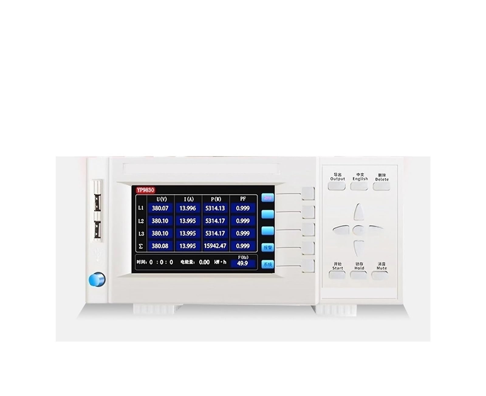 3 Phase Power Analyzer 40A Touchscreen Electrical Tester AC Current 0.010-40A Voltage 2-600V Accuracy 0.2 Percent