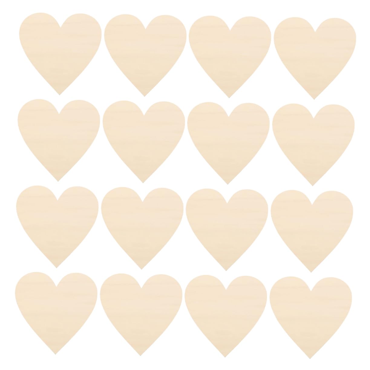 Cuori di Legno Grezzi per Artigianato 30 Pezzi, Beige | Forma a Cuore, per Decorazione Casa e Festa, Set da 30 Elementi, Uso Versatile