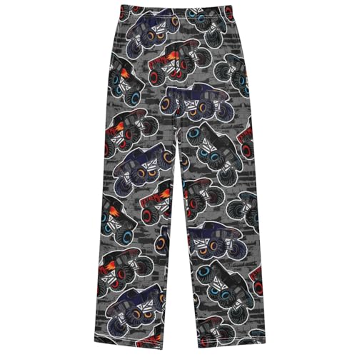 Boy's Pants Abstract Cool Monster Truck Car Jogger Pants Elastic Waist Long Bottoms Trousers with Pockets 6-14 Years