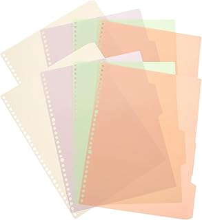 Cabilock 10 Peças Divisórias De Fichário Com Abas Divisórias De Livros Fichário Destacáveis Abas Divisórias De Notebook Abas Divisor De Índice Em Branco Para Discbound Escritório Reunião
