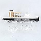 Estantería industrial para colgar en la pared, estante de pared de madera real de 24 pulgadas