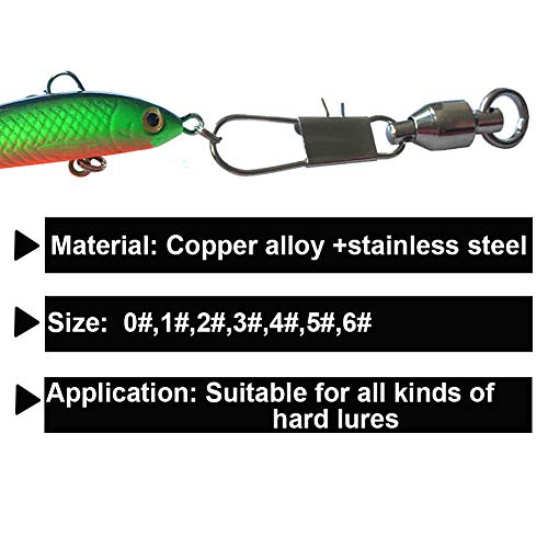 Fishing Ball Bearing Swivels Interlock Snap High Strength Solid Ring Barrel Swivels Safety Clips Saltwater Freshwater Fishing Tackle Leader Lure Jigs Line Fishing Connector Pack Of 25 (0#-20Lb-25Pcs) #TOP3