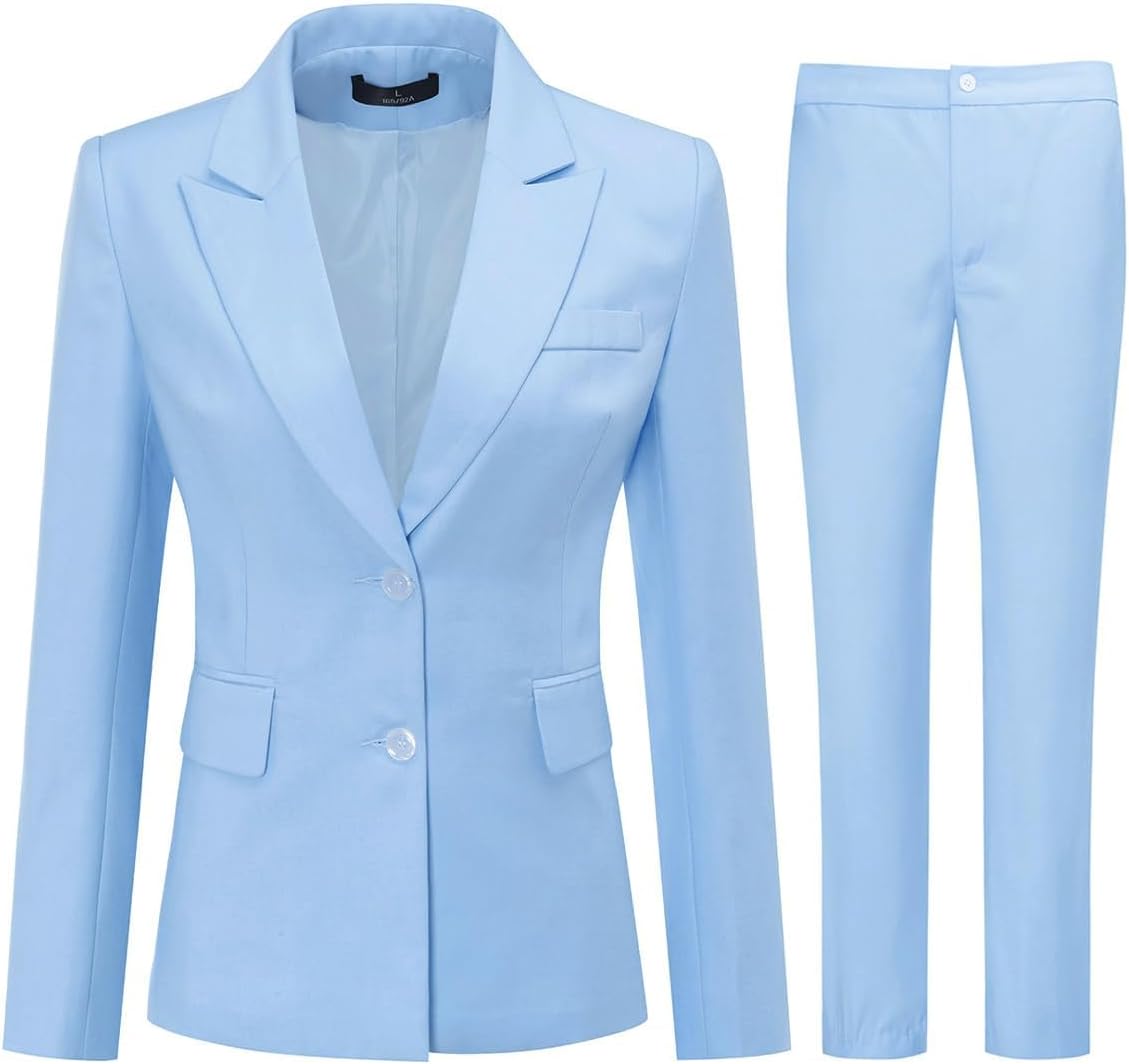 YUNCLOS Women's 2 Piece Office Work Suit Set One Button Blazer and Pants