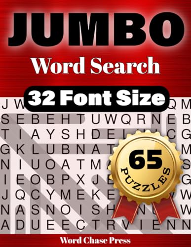 JUMBO Word Search: Extra Large Print Word Search Puzzle Book for Adults and Seniors – 65 Relaxing Puzzles with 32-Point Font and Full-Page Solutions