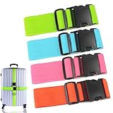 4Pcs Luggage Straps Suitcase 80In Long Adjustable Travel Accessories TSA Approved, Belts to Keep Your Suitcase Secure While Traveling, Premium Accessory for Travel Bag Closure, Multicolor