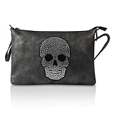 skull clutch 2x kleines innen fach mit Reissverschluss und 2 Innentasche für Geldbörse und Mobiltelefon