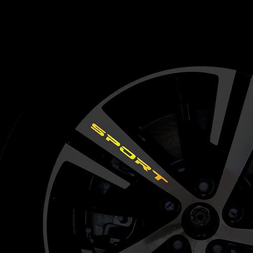 Miniatura 4 de TOMALL 8 calcomanías reflectantes de emblema deportivo para ruedas de automóvil, llantas, cubos, carreras de automóviles, automóviles, parachoques,