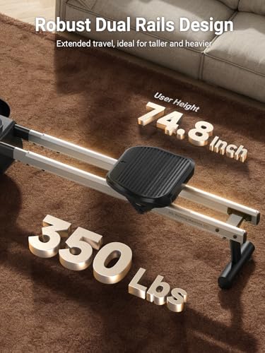 Image of KINGSMITH Rowing Machines for Home Foldable, Compact Row Machine, 400LB & 350LB Weight Capacity, Folding Rower Machine with Adjustable Resistance, Data Monitor, App Supported
