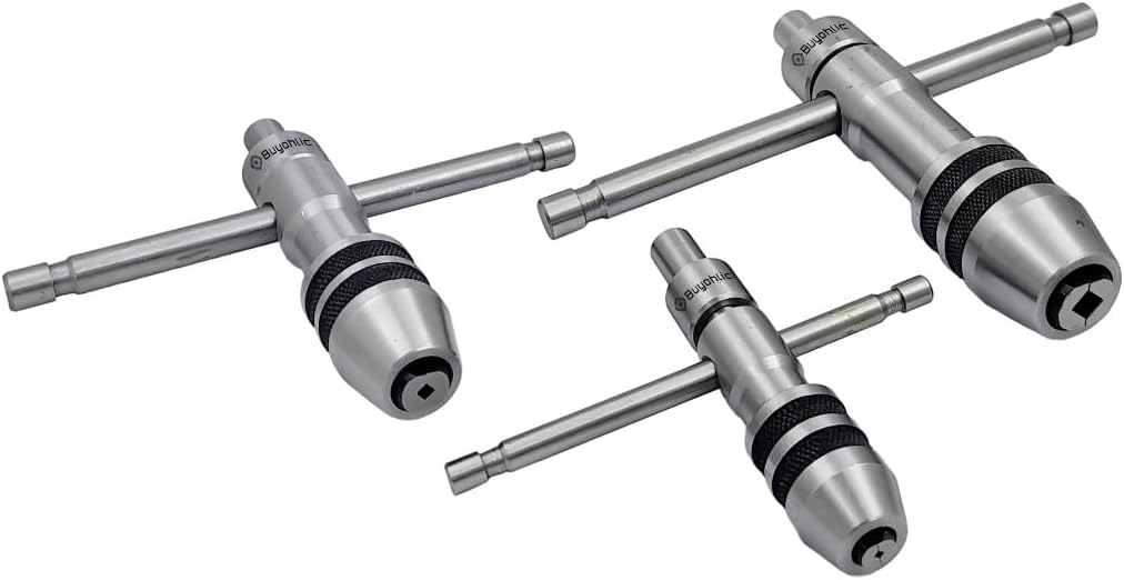 A.D. International Precision Guiding Tap 3 Pcs Set Wrenches with Freely Spinnable Cap -Design with Accurate Runout Control