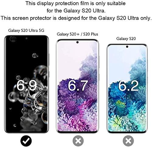 [2+2 Pack] Galaxy S20 Ultra Screen Protector Include 2 Pack Tempered Glass Screen Protector +2 Pack Tempered Glass Camera Lens Protector,9H Hardness,Anti-fingerprint,Anti-Scratch for Galaxy S20 Ultra
