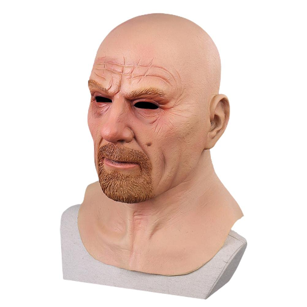 Latex Old Man Mask Halloween Latex Headgear Scary Adult Novelty Horror Masks Headgear Latex Elder Old Man Headgear for Halloween Cosplay Party Costume Props (European regulations) - Image 2