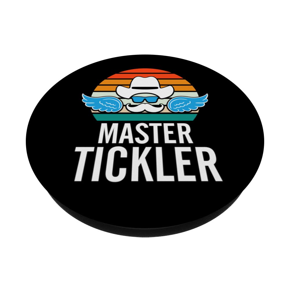 Master Tickler Dad Playful Daddy Funny Dad Jokes PopSockets Swappable PopGrip, Black - Image 2