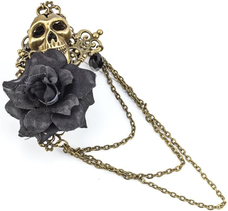 Vintage Skull Rose Tassel Chain Pin Brooch for Men & Women - Punk, Gothic Suit Tie Lapel Pin Clip - Perfect Boyfriend Gifts
