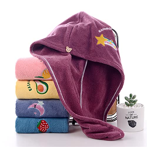 Gfrtisng 5Pcs Rapid Drying Towel,Rapid Hair Drying Towel For Women,Super Absorbent Coral Fleece Ladies Hair Towel Set,Soft Dry Hair Towel With Embroidery For Children And Women #TOP7