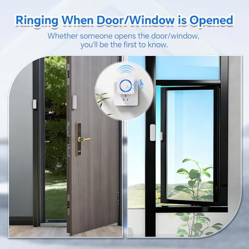 Door Chime, Door Alarms When Door Opened, 700 FT Door Sensor Chime Window Alarm Entry Alert System for Kids Toddler Dementia Safety, 58 Chimes, 2-Door Coverage (2 Sensors + 1 Receiver) - Image 4