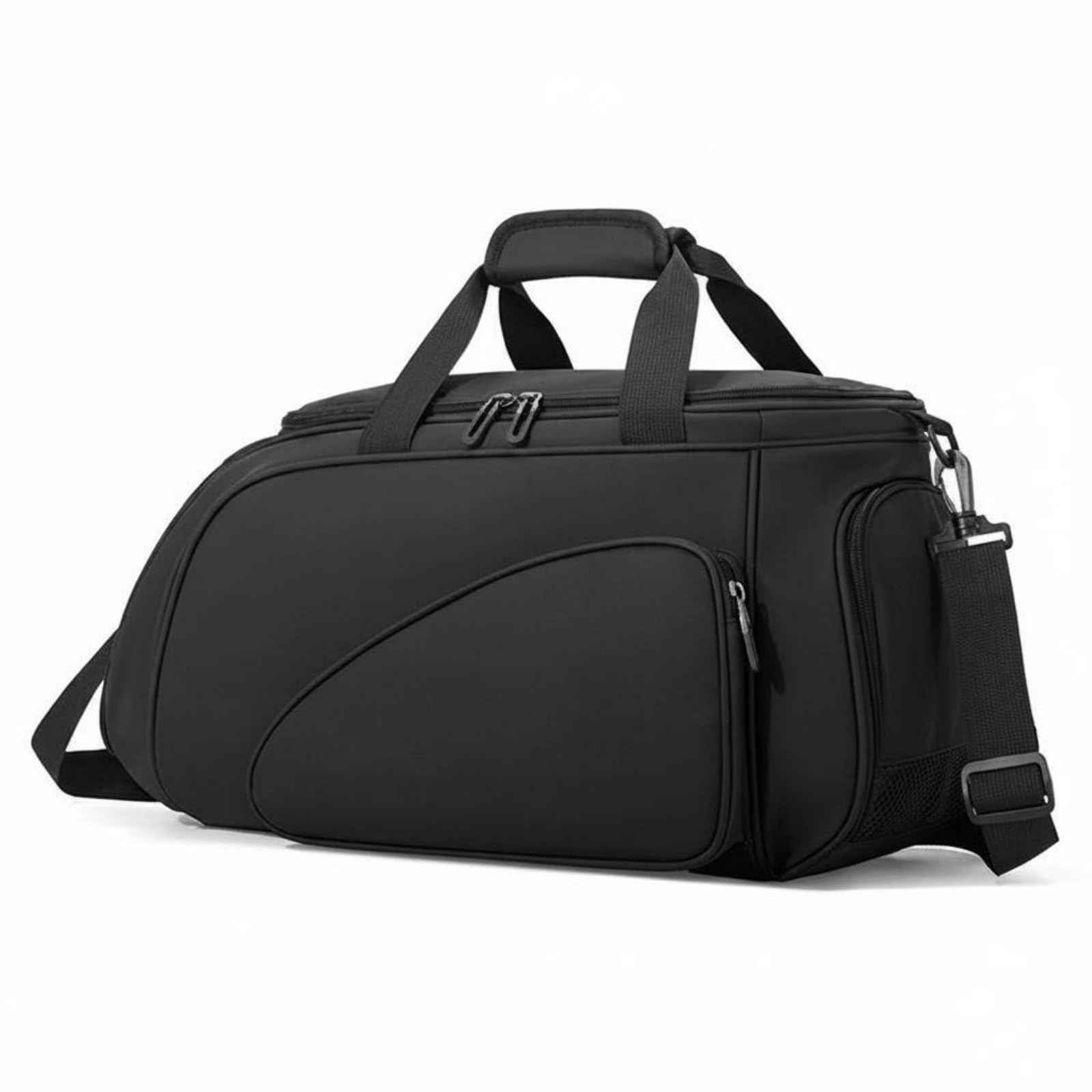 Borsa Sportiva Borsa Palestra Borsone Palestra Zaino a Tracolla Capacità 19L Scomparto Scarpe Gestione Indumenti Bagnati Materiale Resistente Oxford, Black