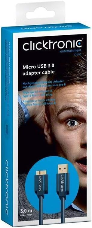 Clicktronic Casual Micro USB 3.0 Adapter Cable (A/Micro-B) 3 m