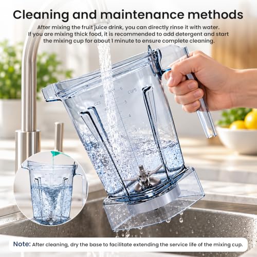Image of Pure Realm 48oz Low Profile Blender Pitcher Container Cup for 5200,6000,6300,5300,750