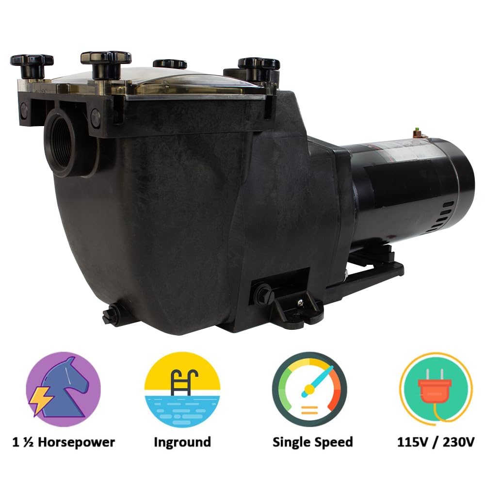 Amazon.com: Rx Clear Super Hi-Flow 1-1/2 HP In-Ground Pool Pump