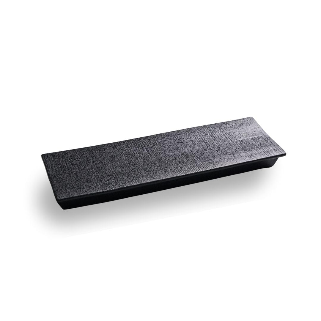 Black Crystal Sanma Rectangular Plate 32cm