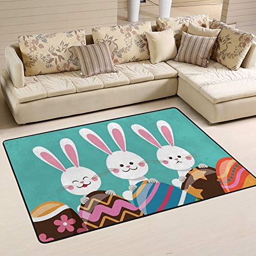 Tapis de surface design Happy Easter en tissu polyester doux 63x48 - 6