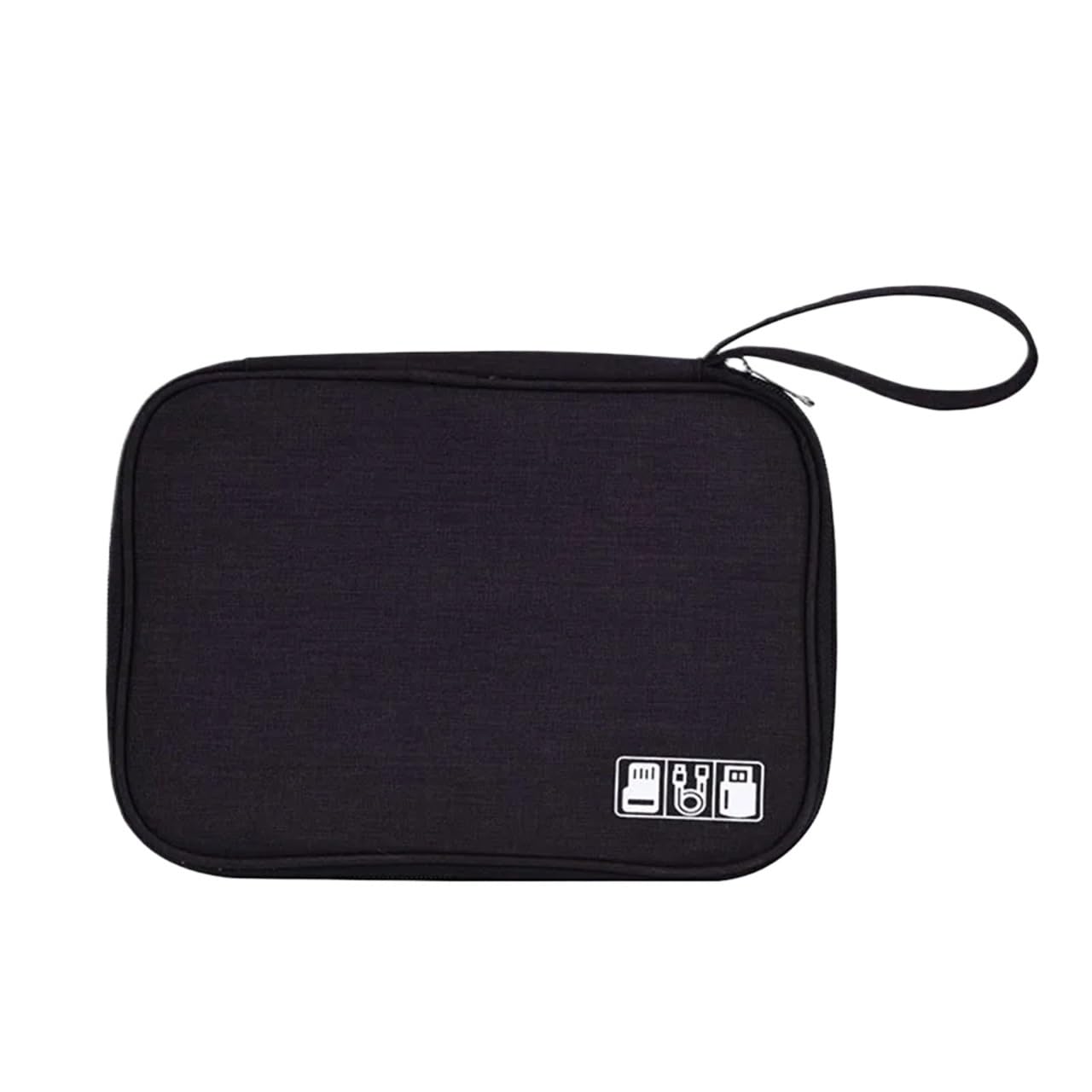 Sac De Câble Lot De 2 Sacs Rangement Portables for Câbles Électroniques, Étui Voyage Multifonctionnel Accessoires Numériques(Black)