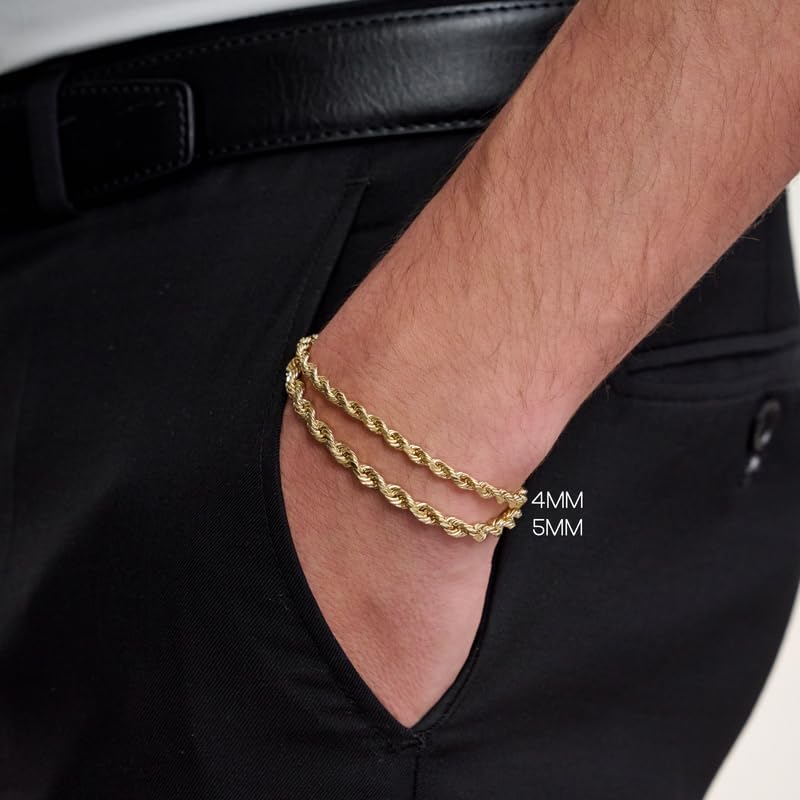 10K イエローゴールド ロープチェーン ブレスレット 幅3mm 21cm 10K イエローゴールド ロープチェーン ブレスレット 幅3mm 21cm ロープ