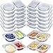 Jinlorious 24-Pack Reusable Snack Containers with 2-Compartment with Lid for On-the-Go Snacking, School Lunches, Road Trips, Portion Control & Carb Tracking