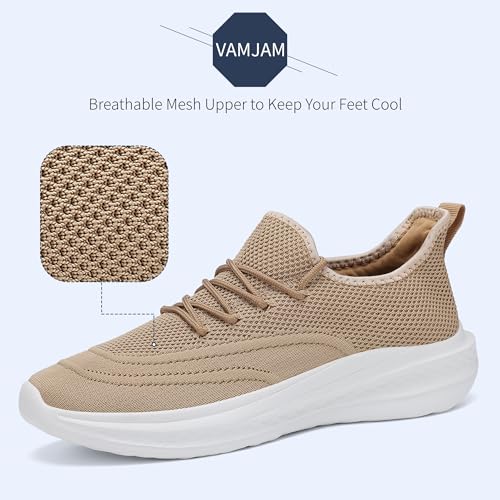 Image of VAMJAM Men's Running Shoes Slip On Walking Shoes Non Slip Lightweight Workout Breathable Gym Sneakers Fashion Mesh Sneakers