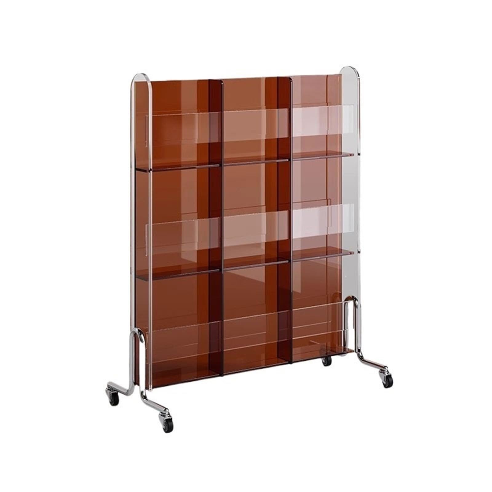 B3F7M4R9J2 CD stand Multi-functional Movable with Caster Wheel Vinyl Record Storage Rack Newspaper Books Display Shelf
