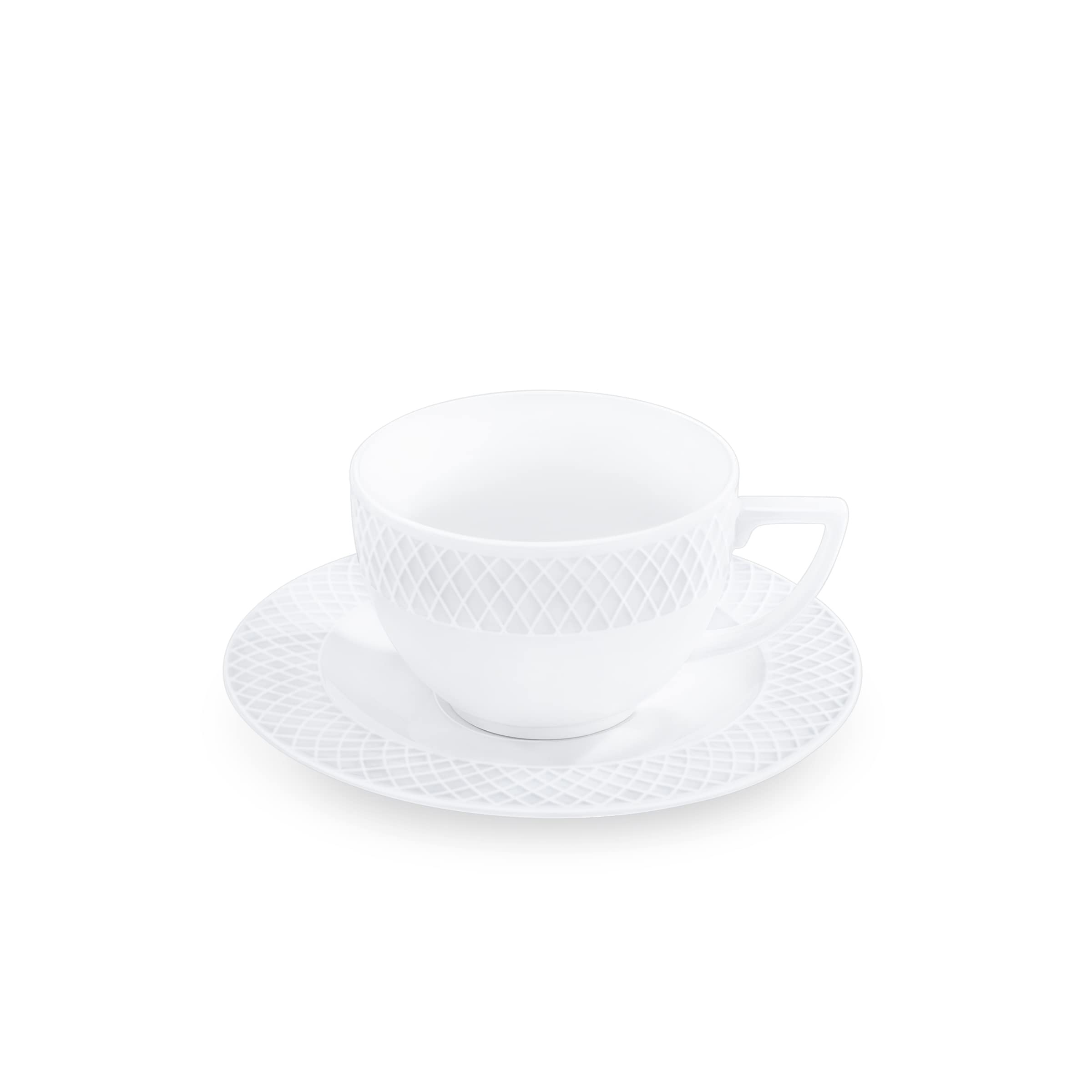 Wilmax Juego de tazas de capuchino, tazas con platillos, juego de café y té, tazas de café, para café, té, postres, set de regalo, color blanco, 170 ml
