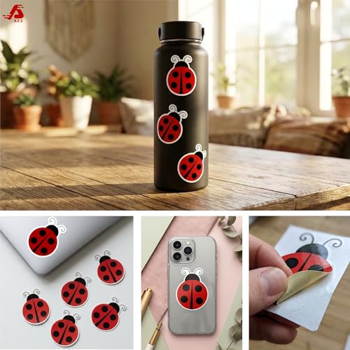 Image of Pack of 6-2'' Stickers - Ladybug Cute Styling Car Laptop Phone Vinyl Sticker - Sticker Graphic Decal