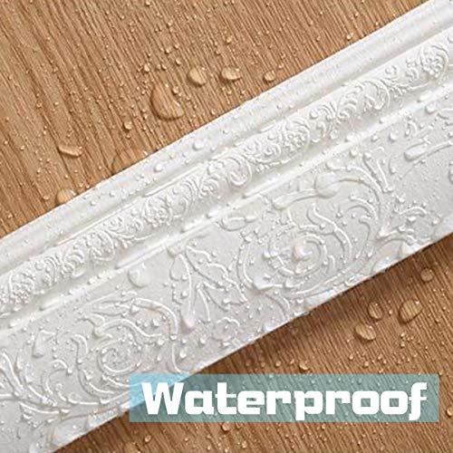 Moldura de espuma flexible autoadhesiva de 2.3m para borde de pared 3D bronce 5