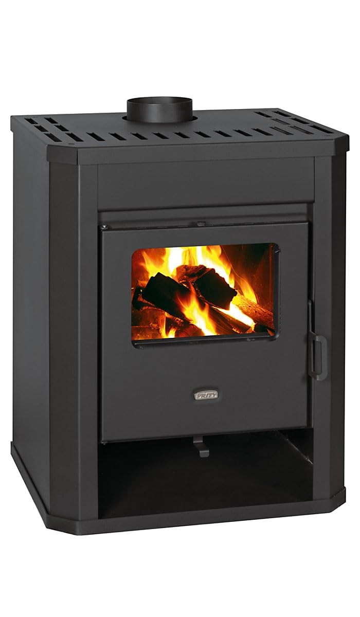 Prity WD, stufa a legna da 11 kW, grande focolare certificato CE, bruciatore a legna autoportante, conforme alla norma EN 13240