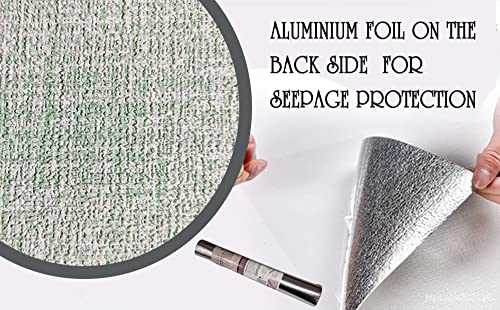 Image of Textured Linen Wallpaper for Walls Sticker Roll (10 Pcs) I 3D Foam Wallpaper for Full Wall, Furniture I Fabric, Waterproof, Large (Light Pista; 10 Pieces of 3 Meter x 0.7 Meter Each)