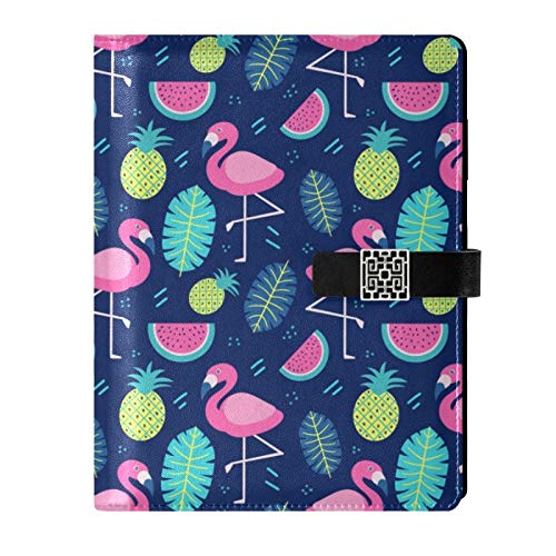 RunningBear Leather Journal Notebook - Flamingo Travel Journal Writing Notebook Binder with Pockets Daily Planner Diary Book for Office School Business