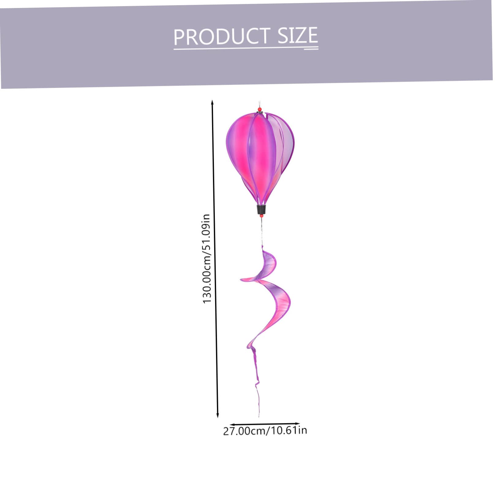 VANZACK 3pcs Hot Air Balloon Wind Spinners Striped Balloon Hanging Garden Decor Windmill Ornaments for Parties Patio Decoration