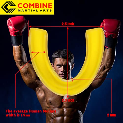 Combine Martial Arts Mouth Guard For Boxing Pro Mouth Guard With Case Best Protection Bpa Free Sports Mouthguard For Football, Boxing, Mma, Basketball, Karate, And Hockey (Adult, Yellow) #TOP4