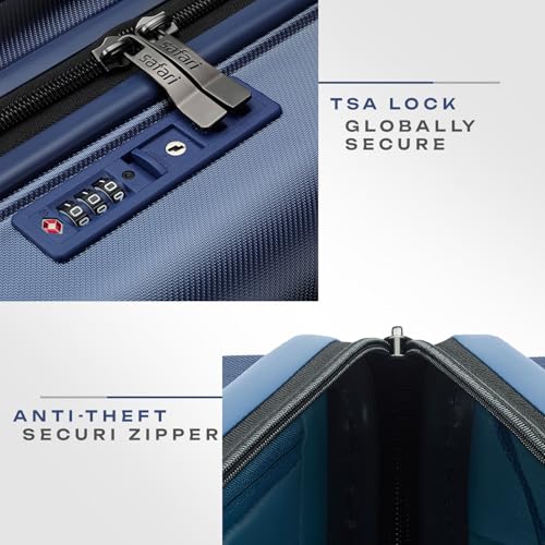 Image of SAFARI SELECT POLARIS PRO 78cm Check-in Trolley Bag Hard Case Polycarbonate 8 Wheels with 360 Degree Rotation Recessed TSA Lock Anti-Theft Zipper Trolley Bags for Travel Suitcase for Travel Titan Blue